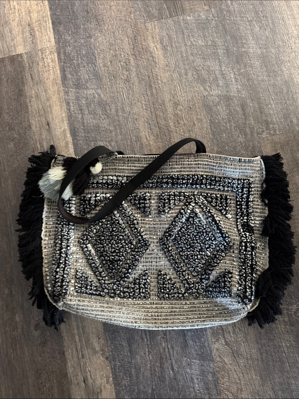Boho Fringe Shoulder Bag - oversized